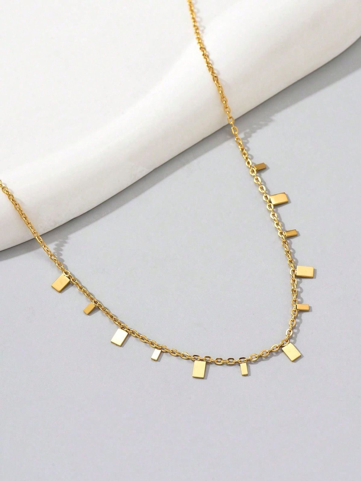 Rectangle charm necklace